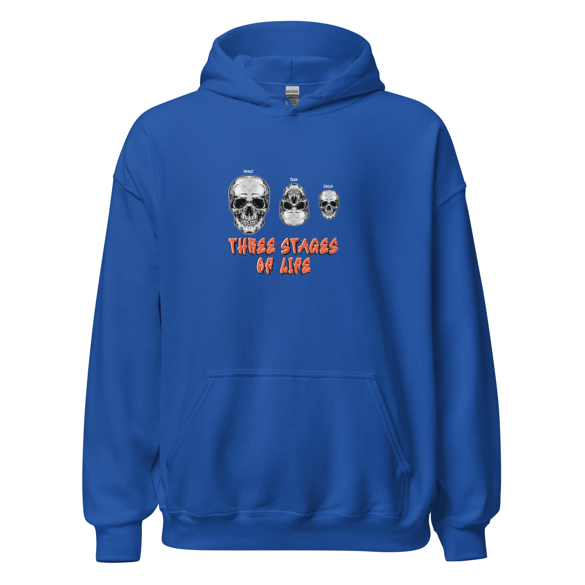 three stages of life hoodie color blue